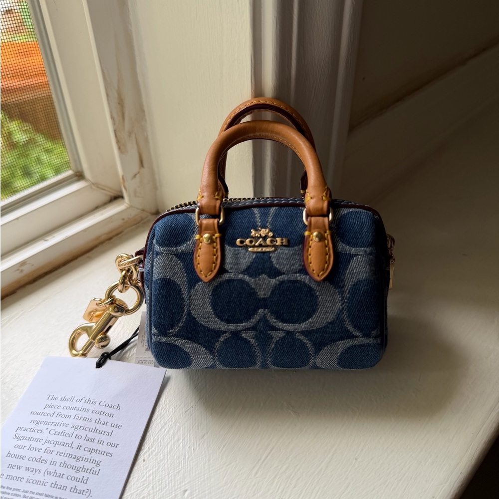 Coach denim mini Rowan bag charm